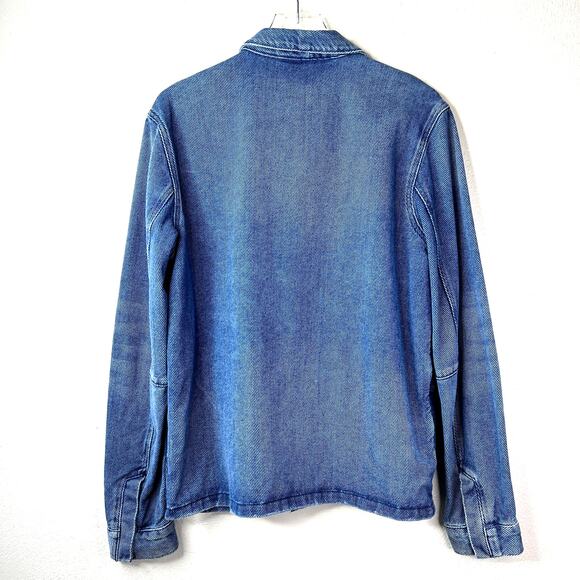 H&M Denim Jacket Blue Medium Wash Button Oversized Jean MEDIUM 100% Cotton - Picture 6 of 7